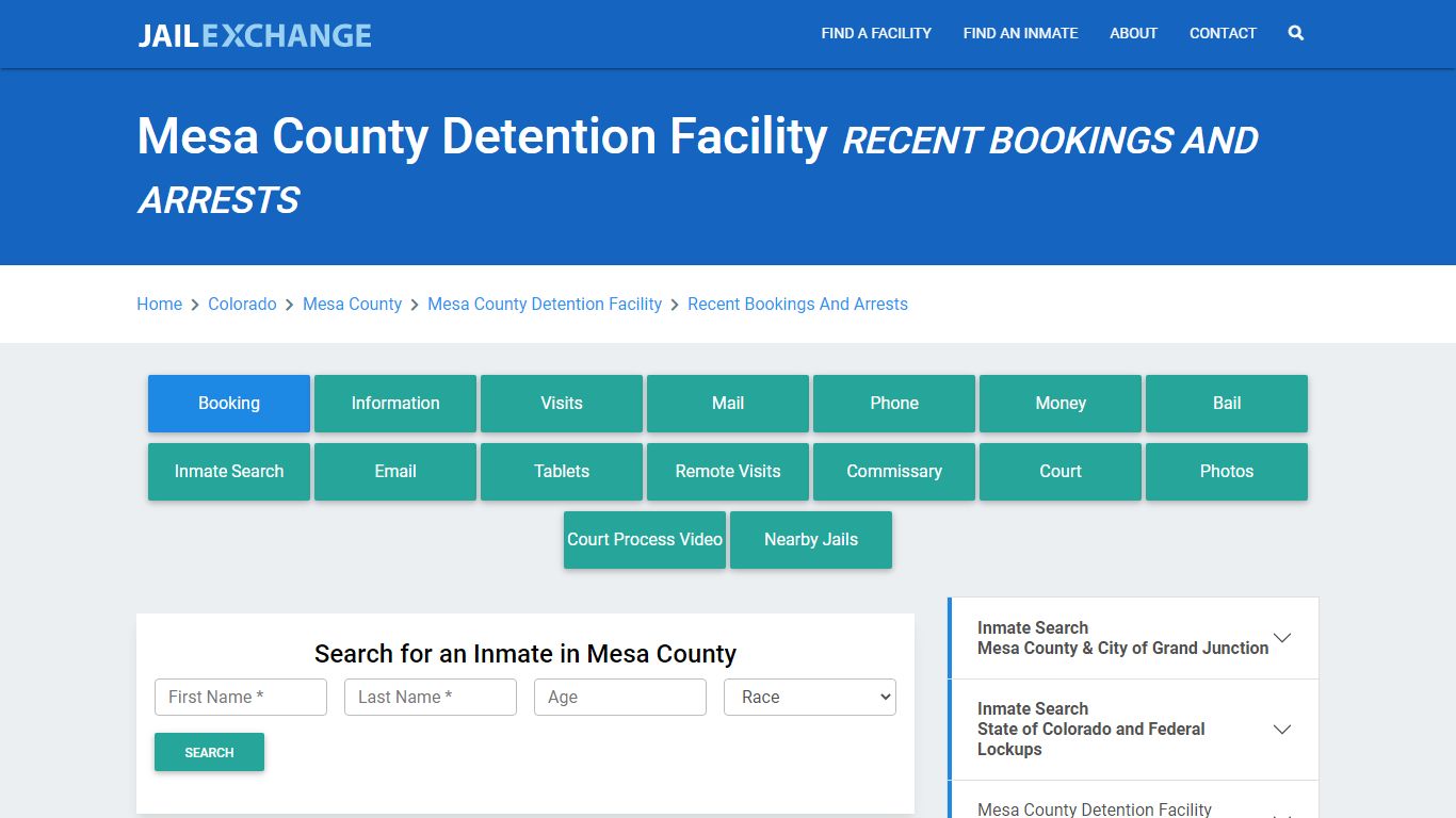 Mesa County Detention Facility Recent Bookings And Arrests - Jail Exchange