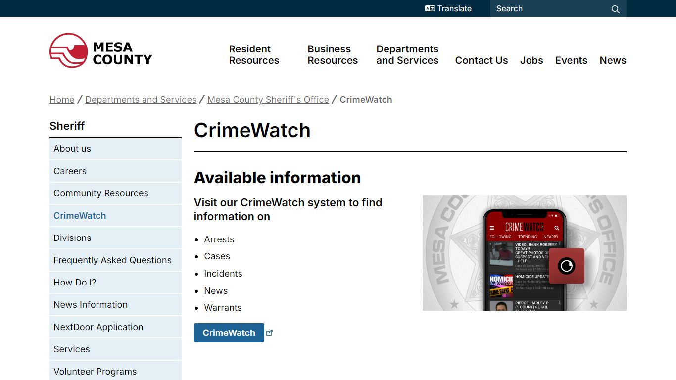 CrimeWatch | Mesa County - Mesa County, Colorado